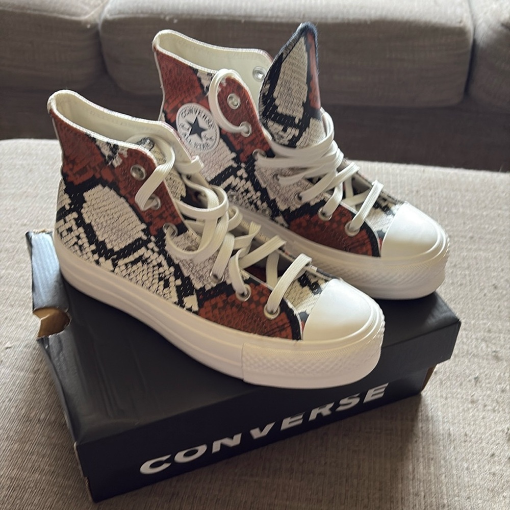 Converse custom snake skin design leather